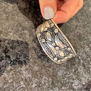 Handmade 925 Sterling Silver Artisan Cuff | Wide Statement Bracelet | 26g